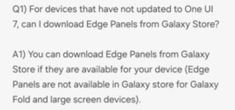 One UI 7将不支持从Galaxy Store下载Edge Panel