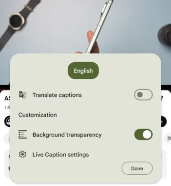 Android版Live Caption正在变得透明